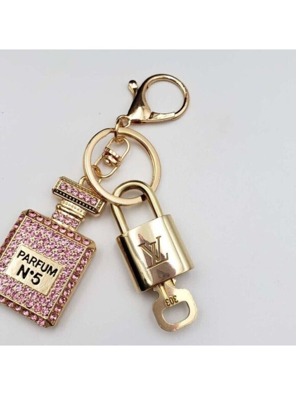 Authentic Louis Vuitton Lock & Key with unbranded Bagcharm, Keycharm, Keychain - Picture 5 of 9